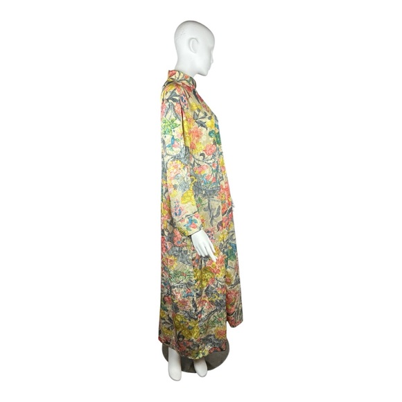 Mary McFadden LARGE Long Caftan Mumu House Dress Abstract Floral Kaftan Vintage - Picture 2 of 8